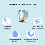 Shower Detangling Comb - Blue