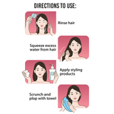 XO Curls Magic Plopping Towel for Curlier Curls - Microfiber Hair Towel