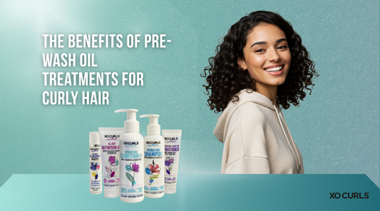 A curly hair model in the benefits of pre-wash oil treatments for curly hair blog.