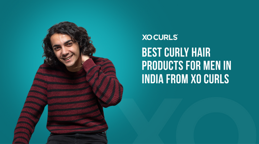 Best Curly Hair Products in India for Men from XO Curls with a curly hair model 