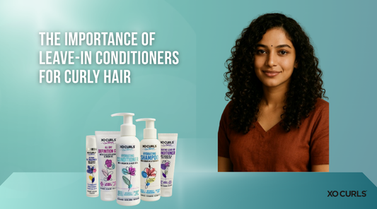 The importance of leave-in conditioners for curly hair with a curly hair model. 