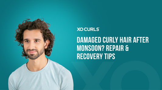 Damaged Curly Hair After Monsoon? Repair & Recovery Tips from XO Curls with a curly hair model 