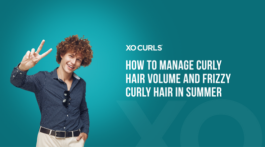 A blog on How to Manage Curly Hair Volume and Frizzy Curly Hair in Summer showing a curly hair model.