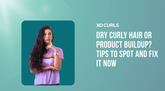 A blog post on tips to spot dry curly hair or product buildup with a curly hair model.