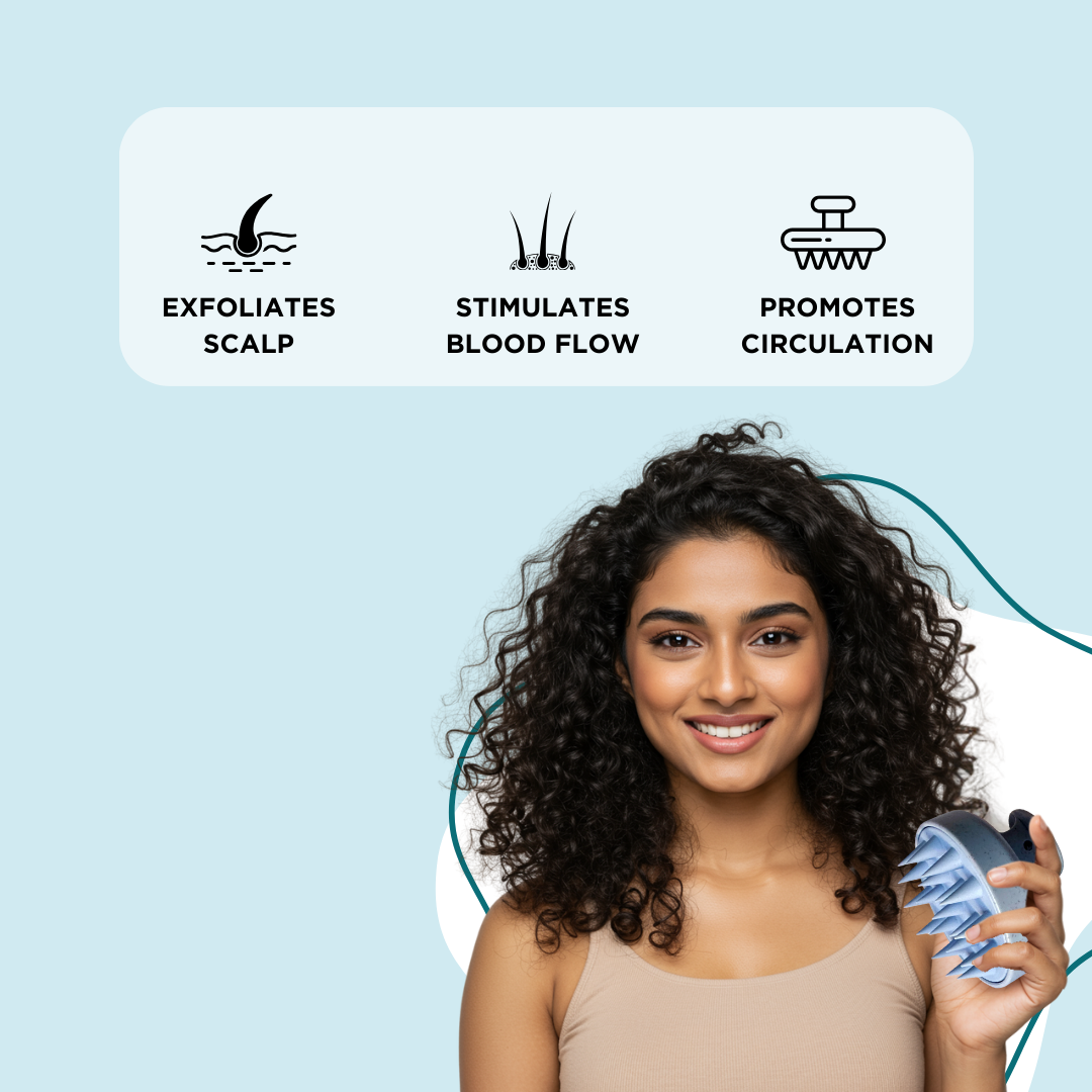 Scalp massaging shampoo brush - Blue