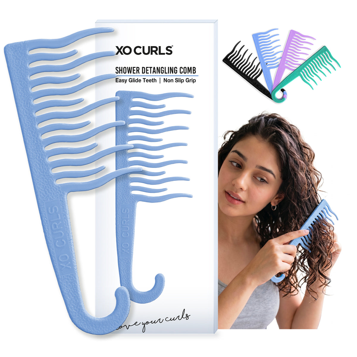 Shower Detangling Comb - Blue