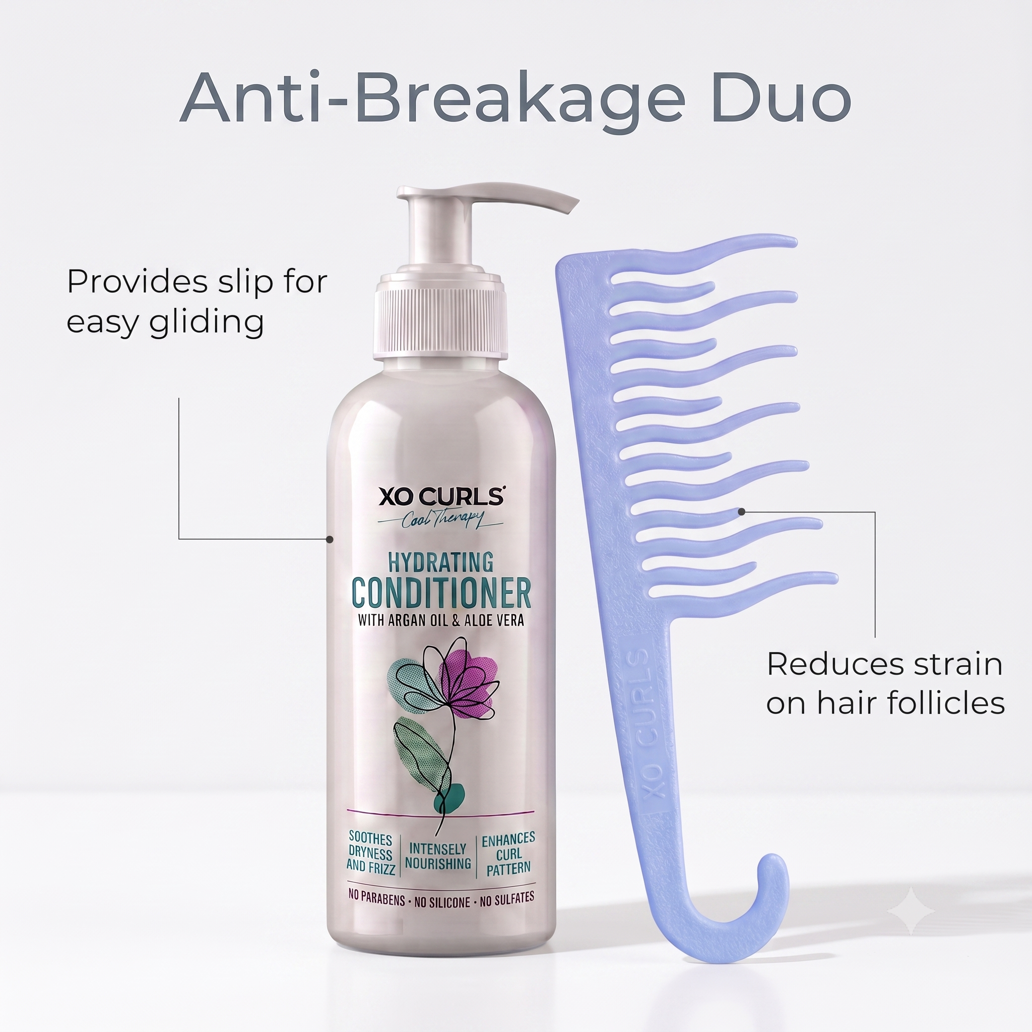 Shower Detangling Comb - Blue