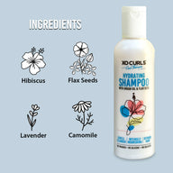 Flax seeds, Argan Oil, Hibiscus, Camomile based shampoo for curly hair.