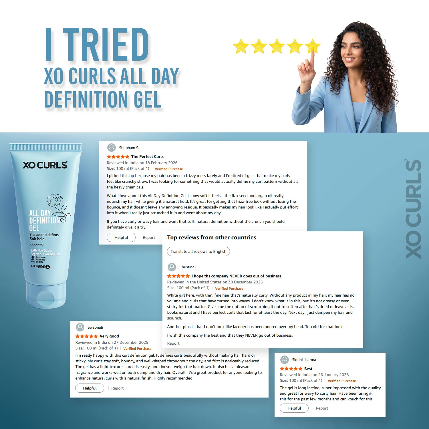 XO Curls Soft Hold Gel - 50ml