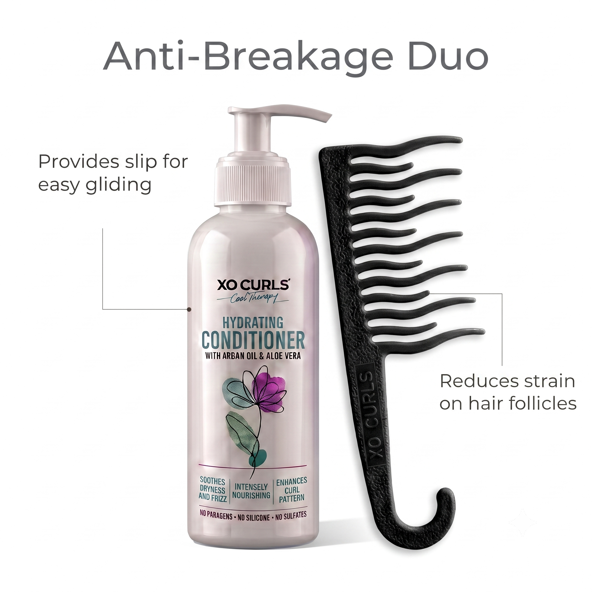 Shower Detangling Comb - Black