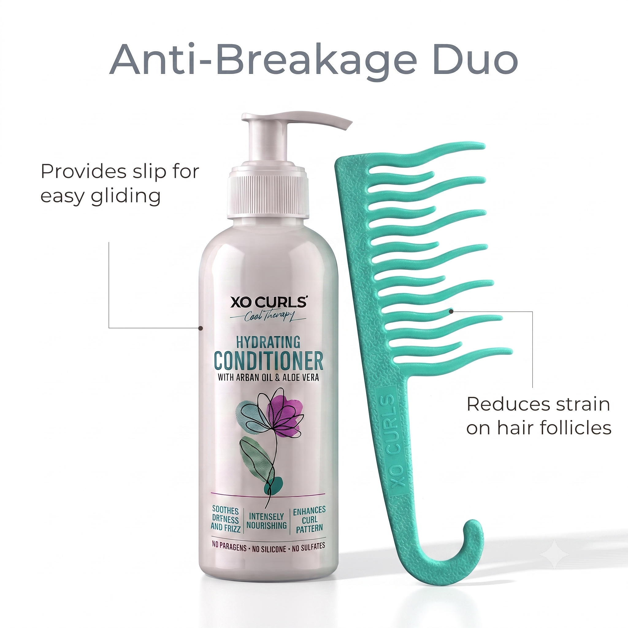 Shower Detangling Comb - Green
